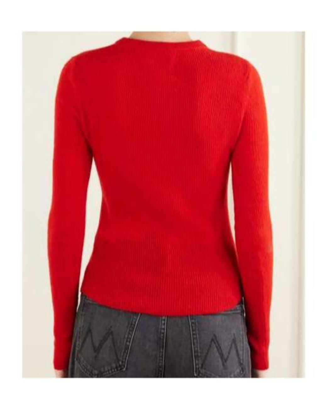 Citizens of Humanity Red Ribbed Crewneck Longsleeve Sweater