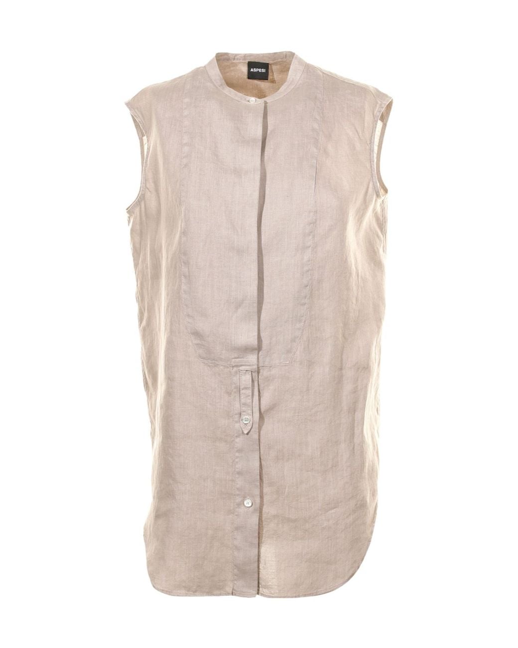 Aspesi Natural Buttoned-Up Sleeveless Top