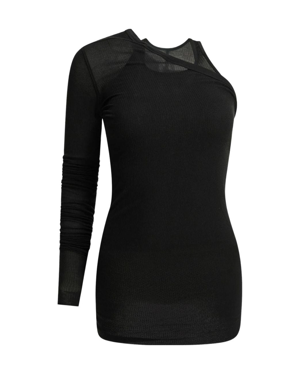 Rick Owens Black 'Banana' One-Shoulder Tank Top