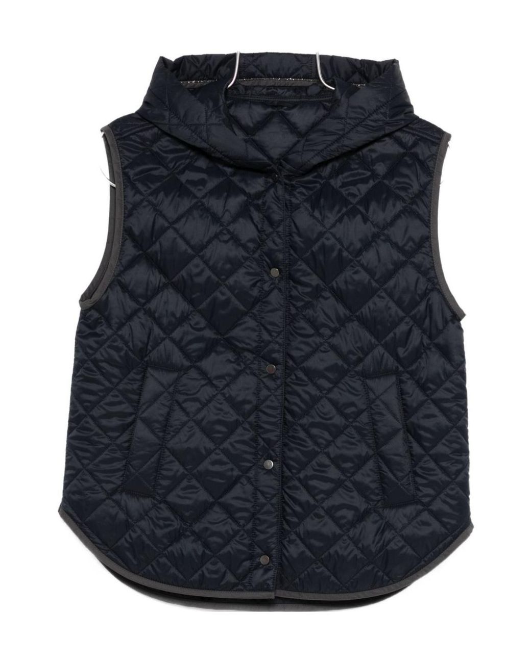 Brunello Cucinelli Blue Quilted Nylon Down Vest
