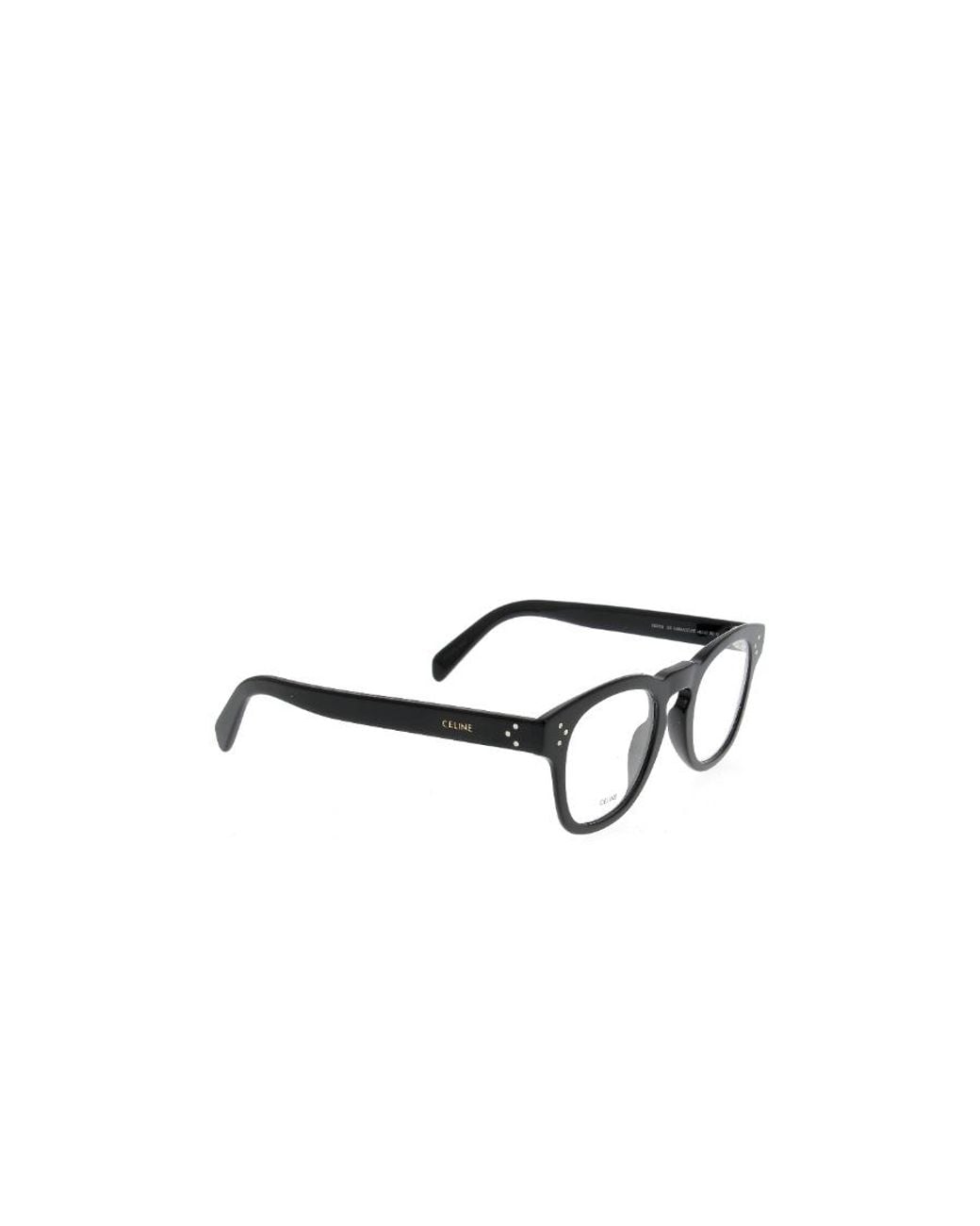 Céline White Polished-Effect Round-Frame Glasses for men