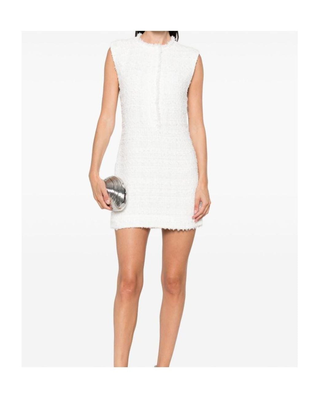 IRO White Tweed Sleeveless Mini Dress