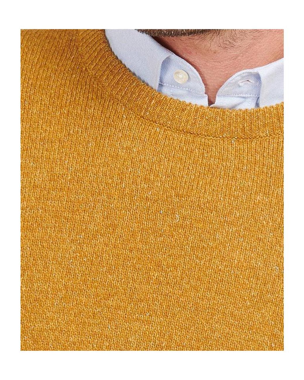 Barbour Yellow Long-Sleeved Wool Sweater for men