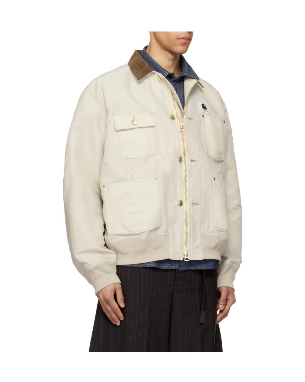 Sacai White X Carhartt Wip Twill X Duck Blouson for men