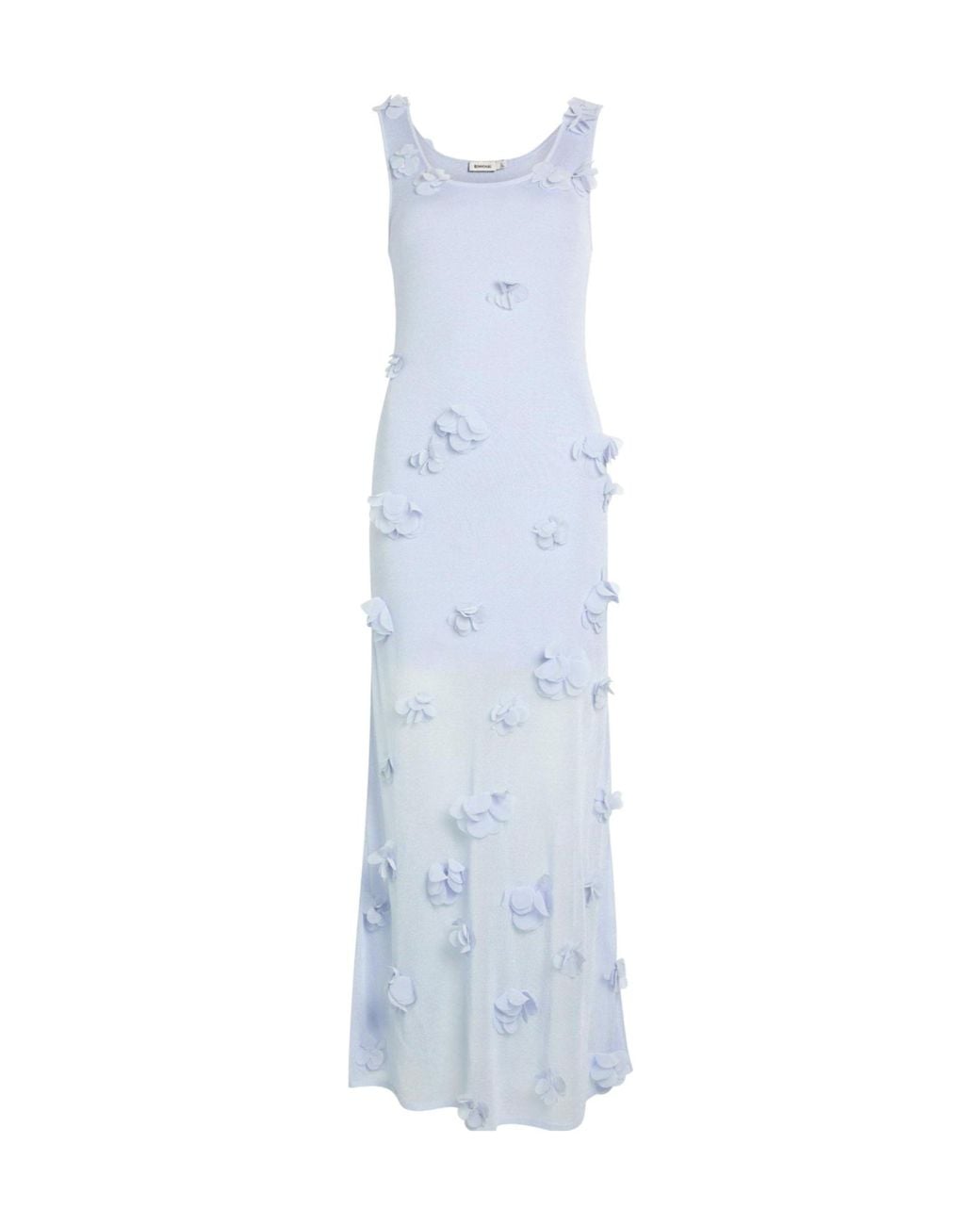 Jonathan Simkhai Blue Floral-Appliqué Midi Dress
