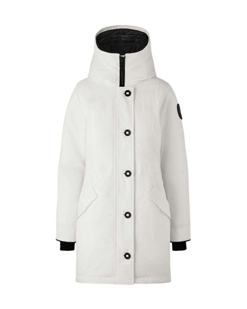 Canada Goose White Rossclair Hooded Shell Coat