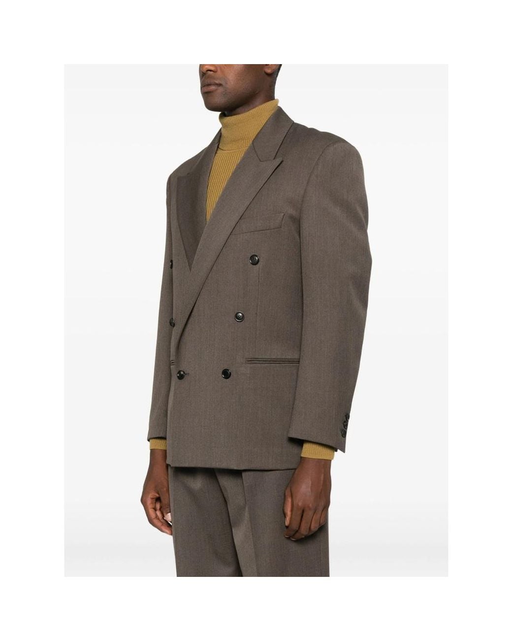 TONYWACK Brown Double Breasted Tailored Blazer for men