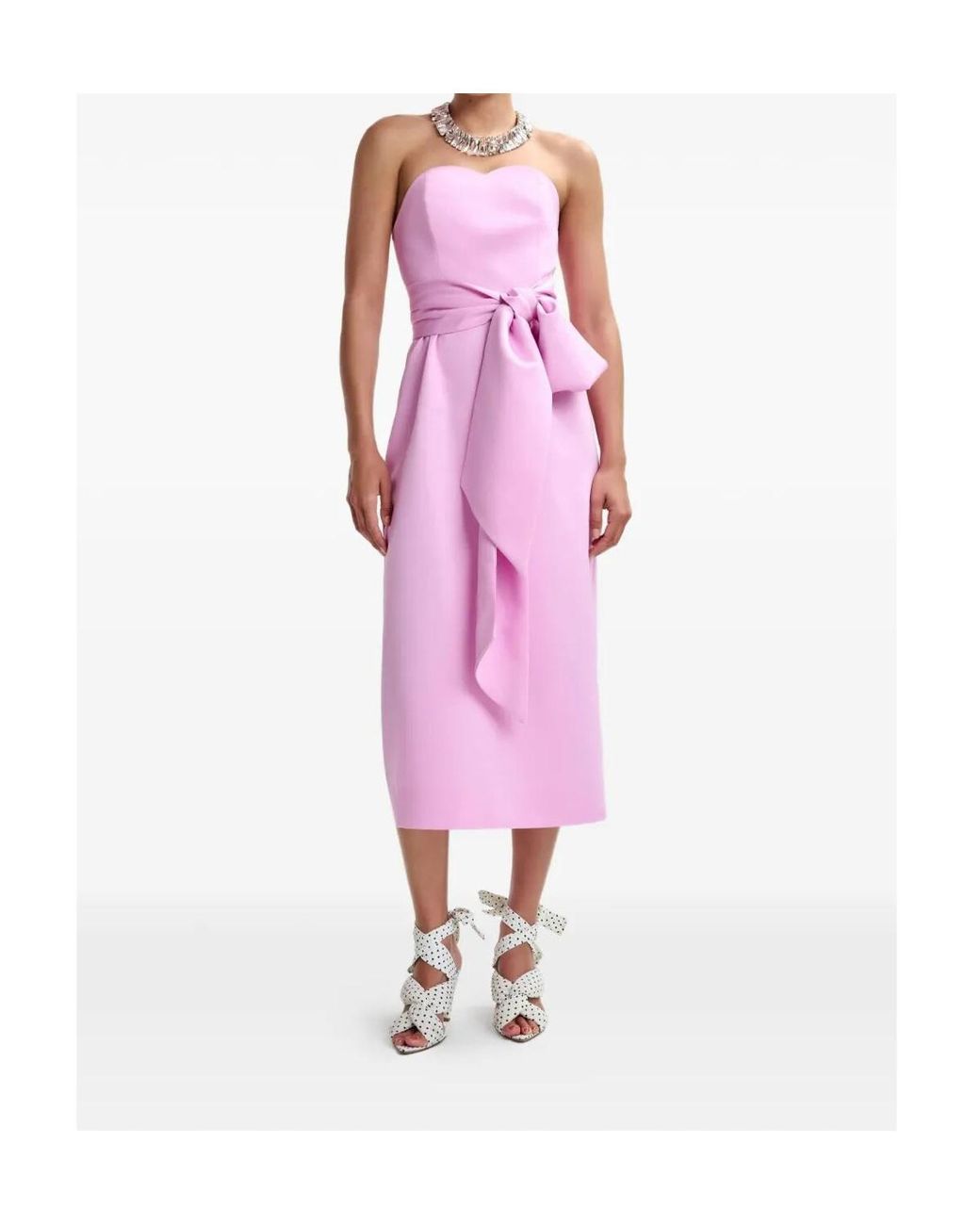 Essentiel Antwerp Pink Juror Strapless Midi Dress