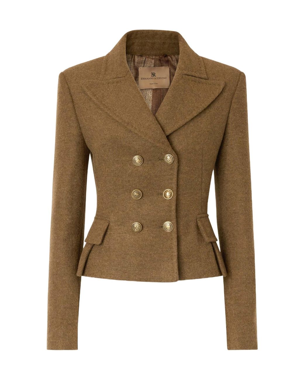 Ermanno Scervino Green Loden Double-Breasted Tailored Jacket