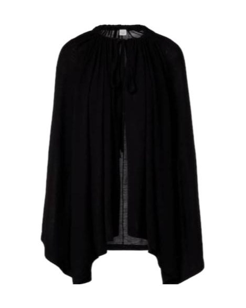 Totême Black Wool And Silk Jersey Cape