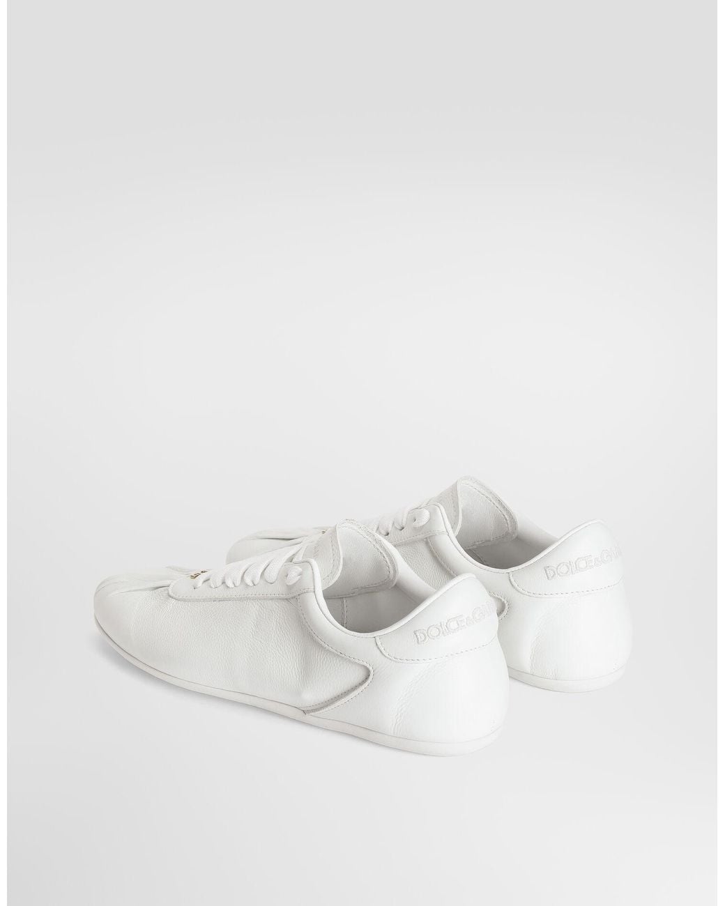 Dolce & Gabbana White Logo Plaque Ballet Sneakers