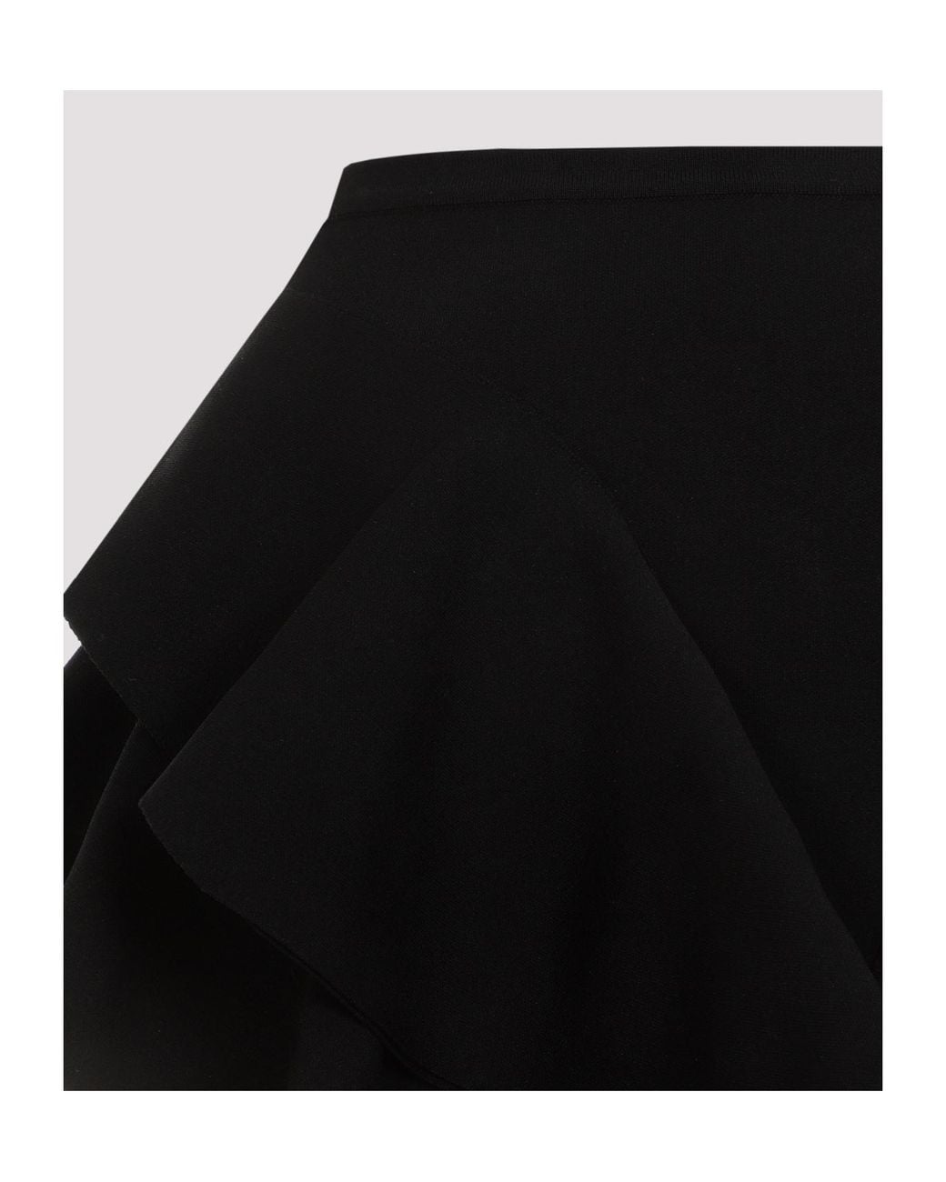 Mugler Black Asymmetric Knitted Mini Skirt