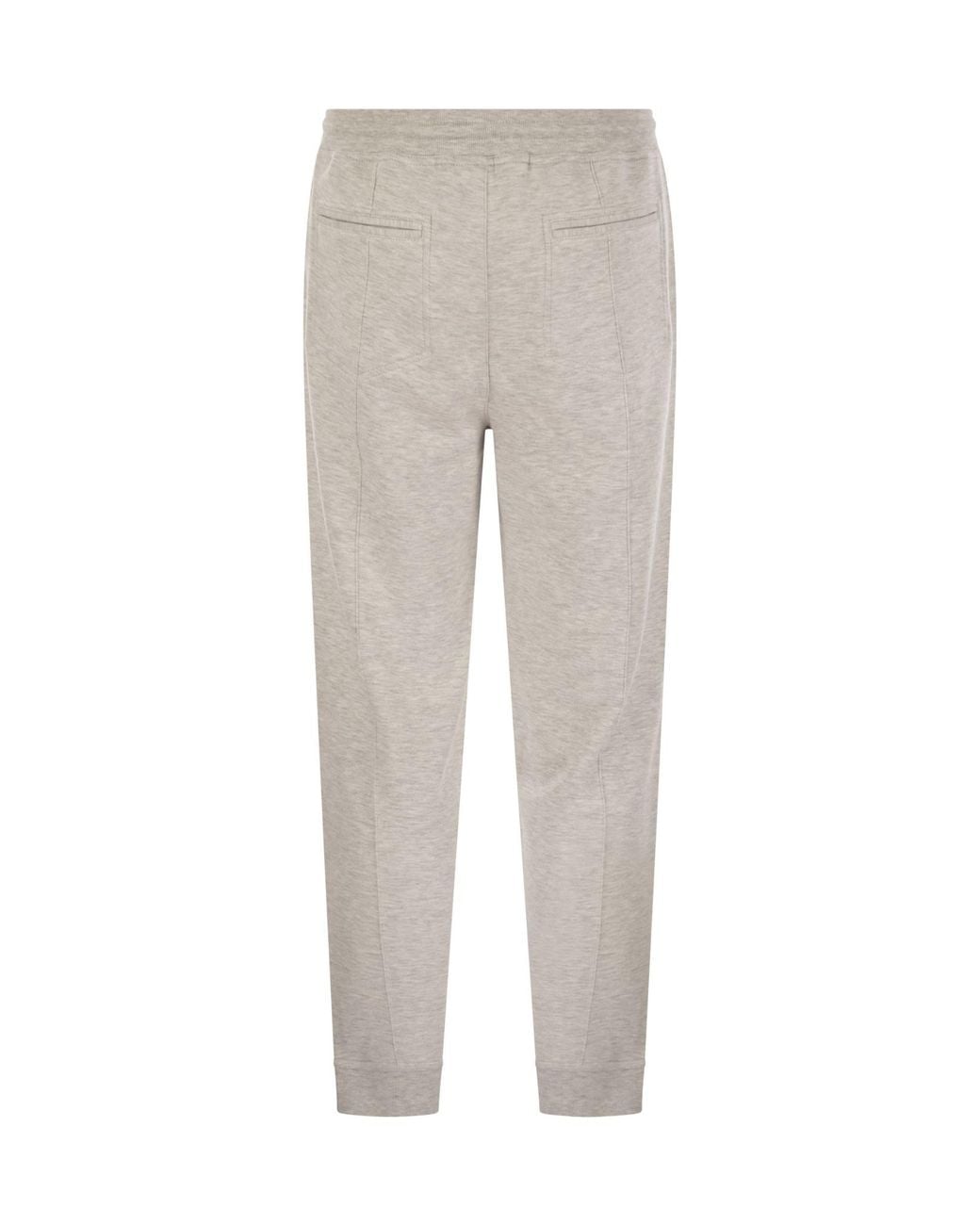 Brunello Cucinelli Gray Drawstring Tapered Leg Track Pants for men