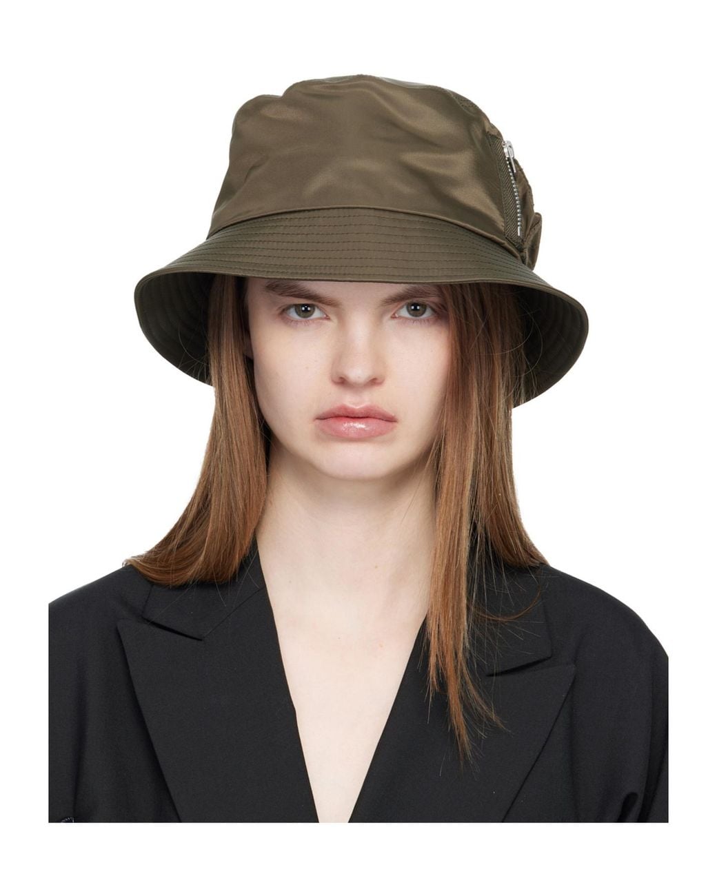 Sacai Black Single Brim Pocket Fisherman Hat