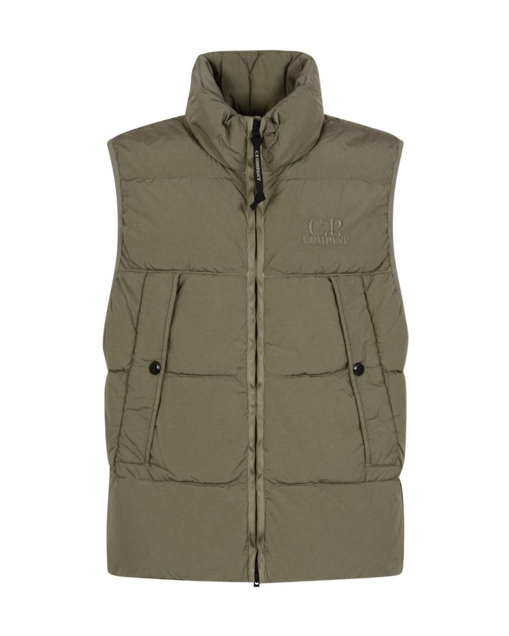 C P Company Green Quilted Padded Vest for men