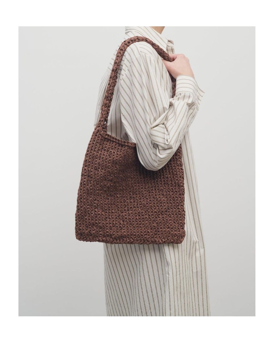 The Row Brown Cotton Rope Shoulder Bag