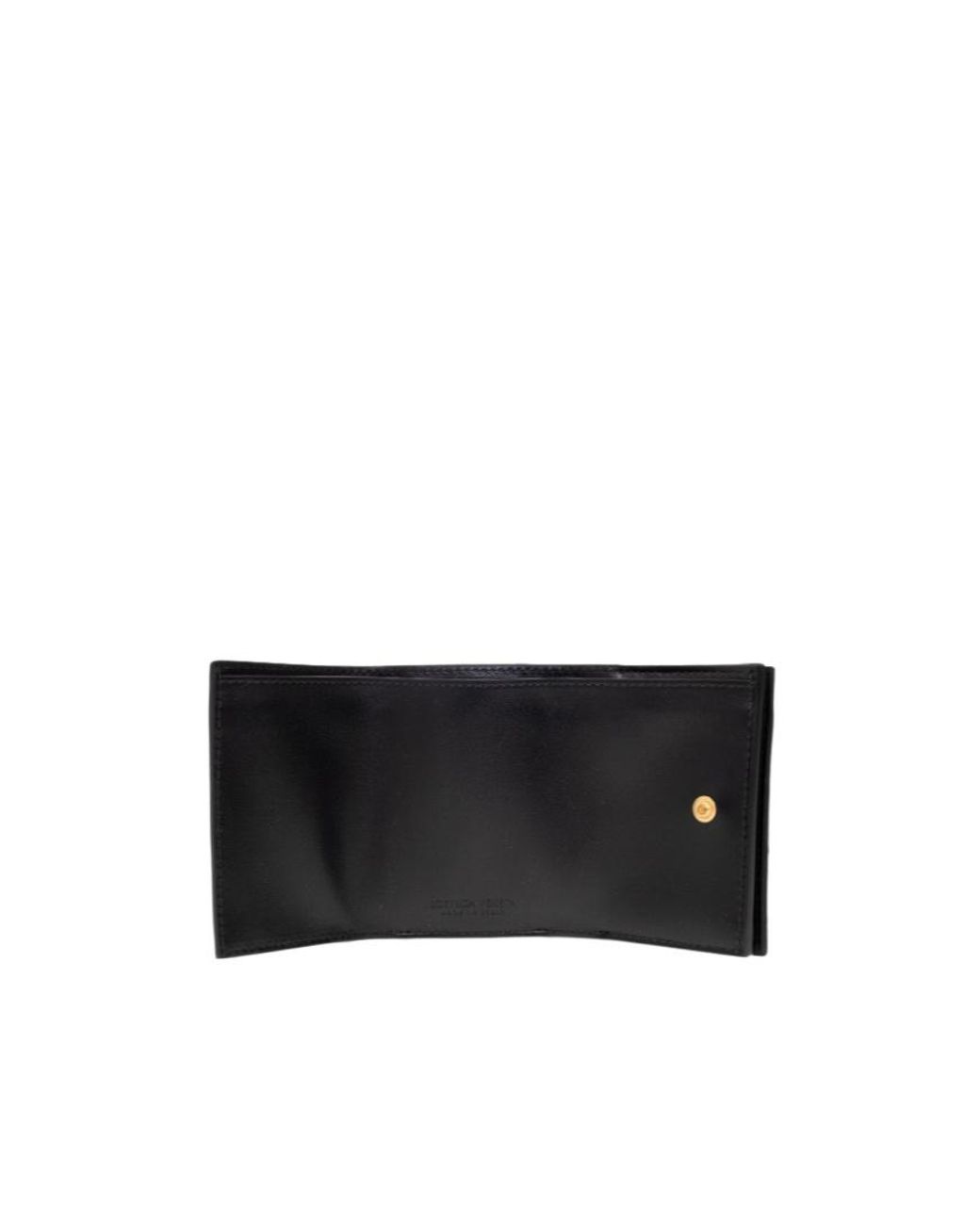 Bottega Veneta Black Intrecciato Tiny Tri-Fold Wallet