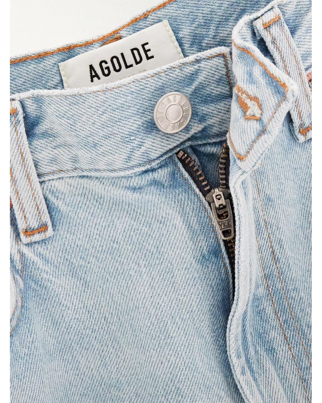 Agolde Blue High-Rise Wide-Leg Jeans