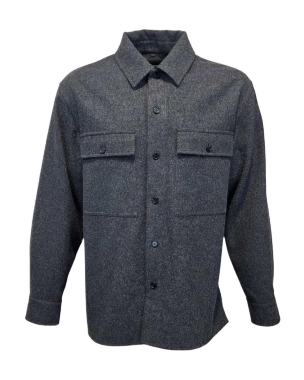 Jil Sander Blue Flap-Pocket Button-Up Shirt for men