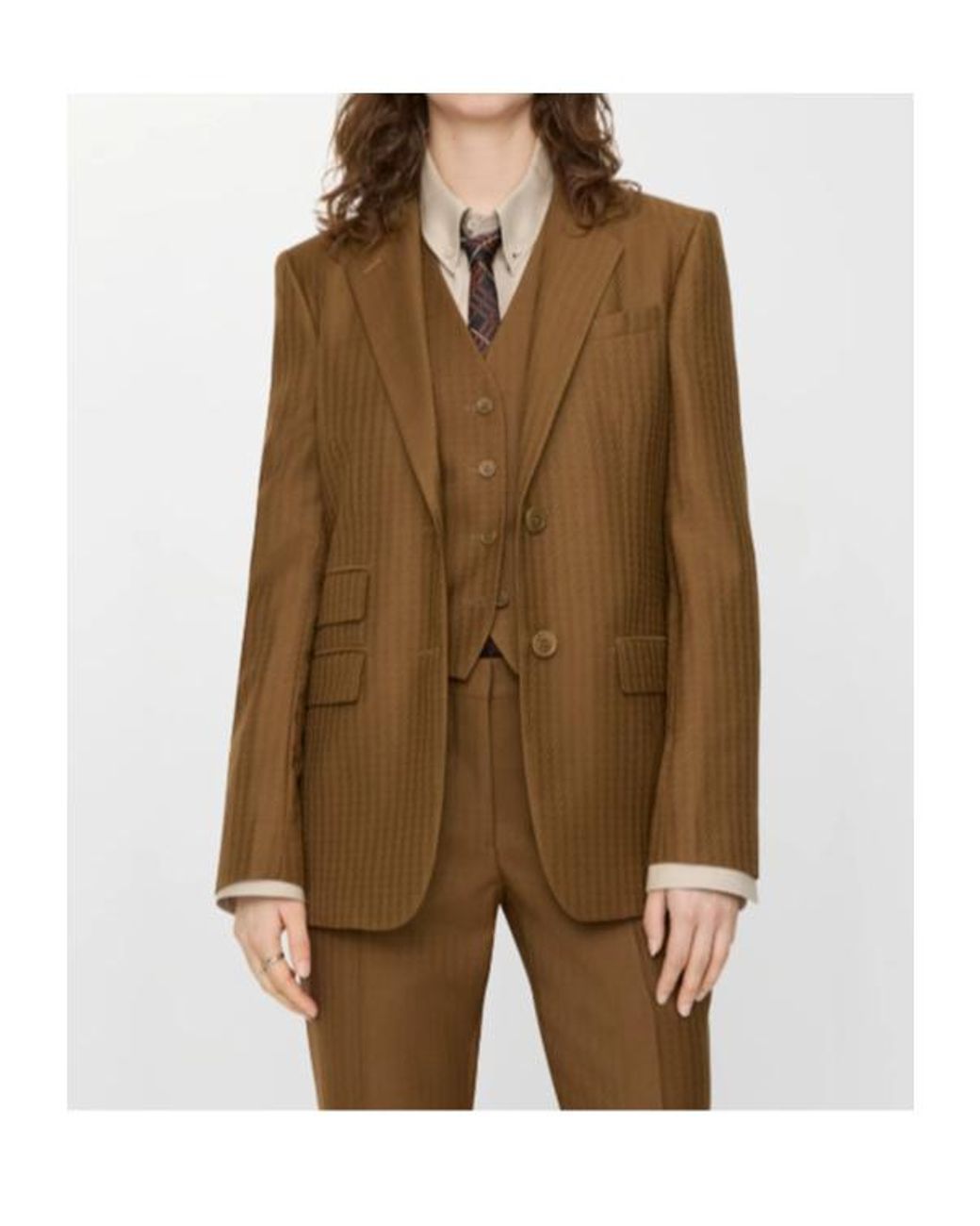Burberry Brown Single-Breasted Tailored Blazer