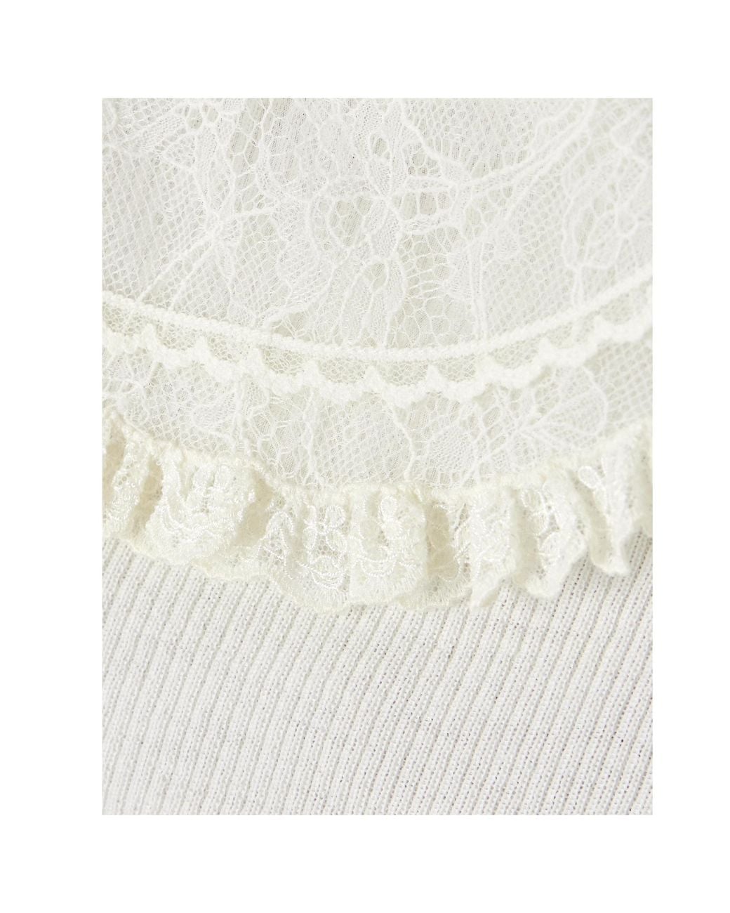 Chloé White Lace-Collar Long-Sleeve Shirt
