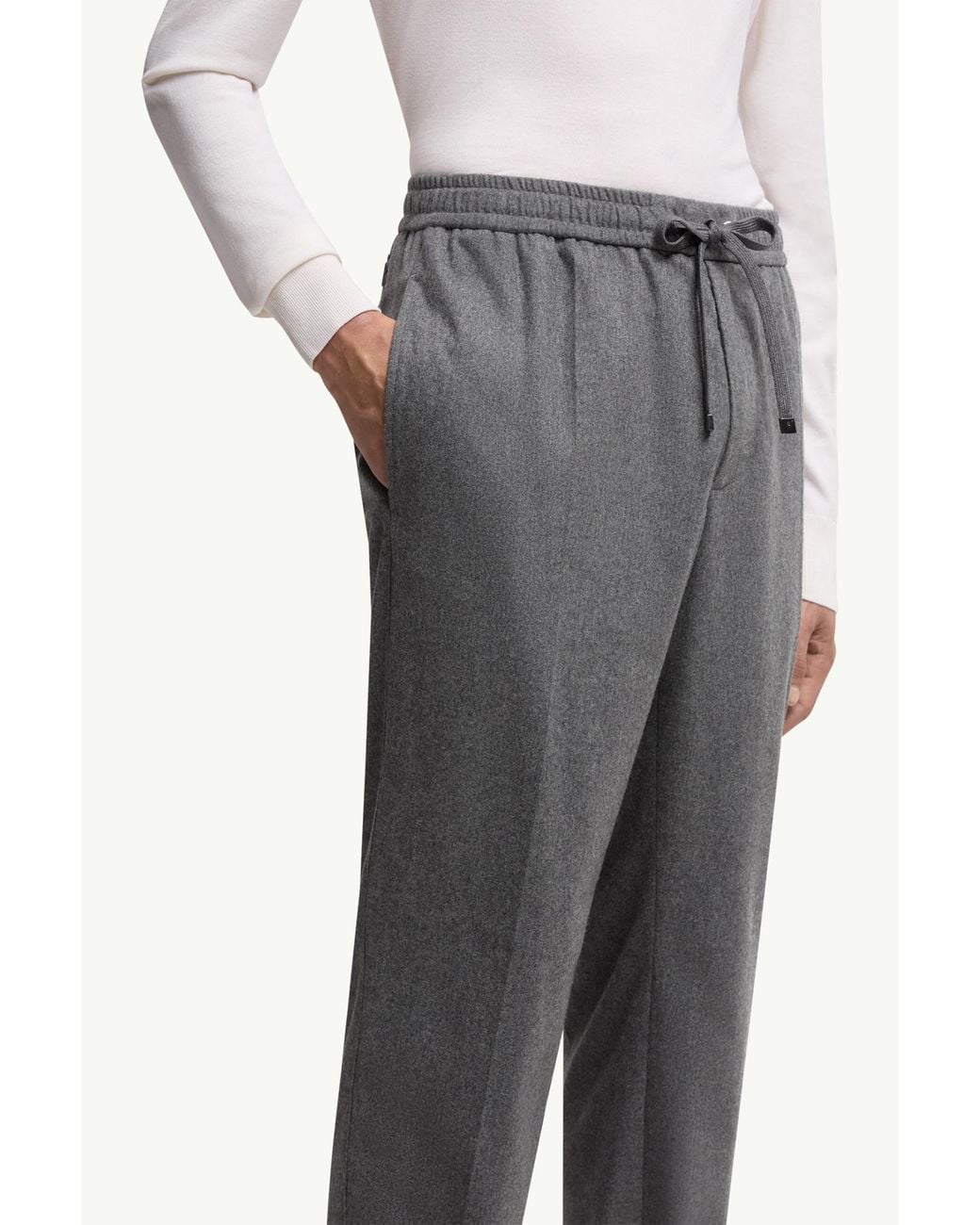 Moncler Gray Logo Patch Jogging Pants for men