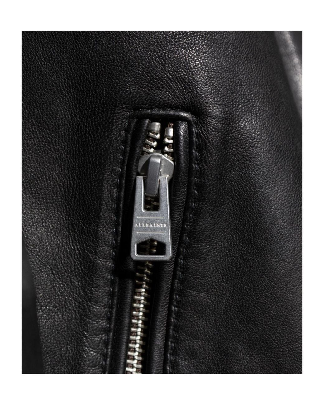 AllSaints Black Classic Biker Jacket for men