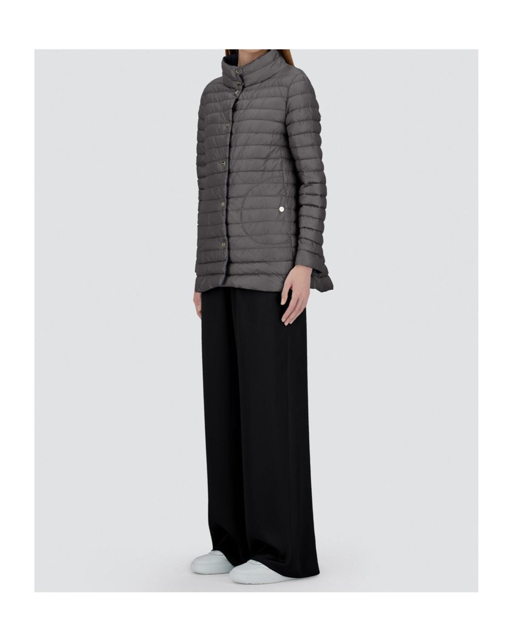 Herno Blue Reversible A-Shape Jacket With Contrasting Colors
