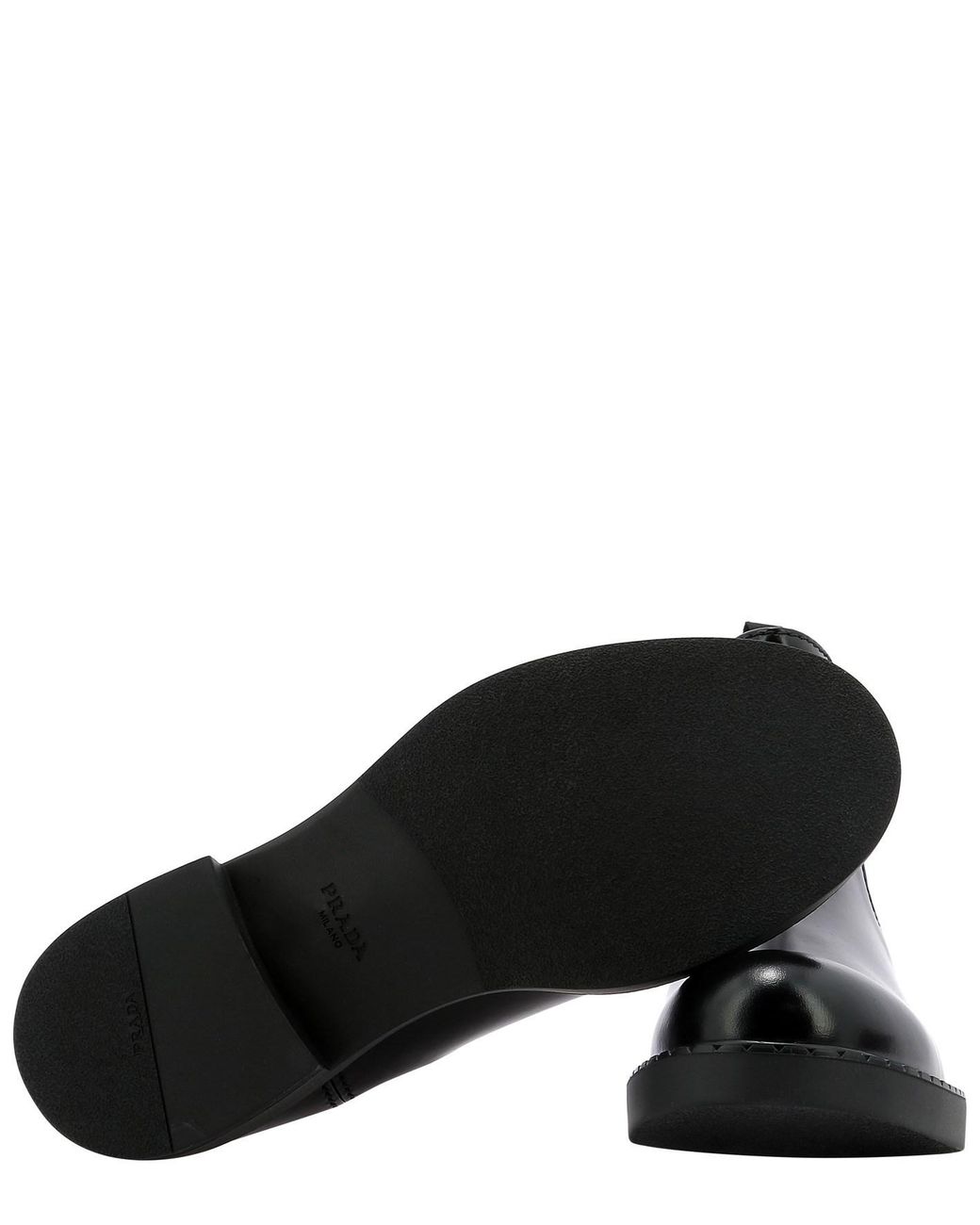 Prada Black Brushed Leather Chelsea Boots for men