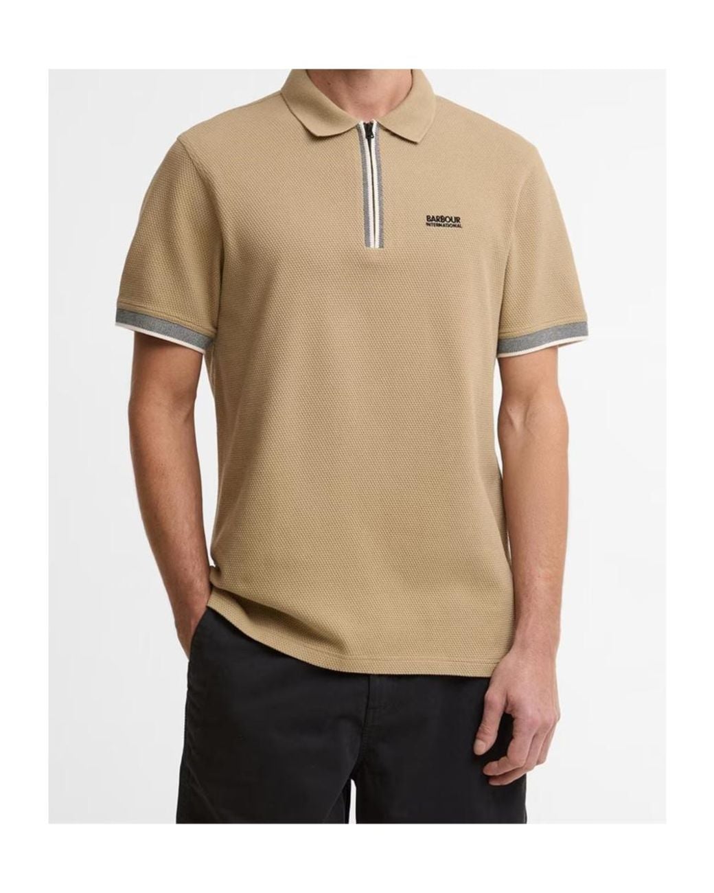 Barbour Natural Logo Embroidered Polo Shirt for men