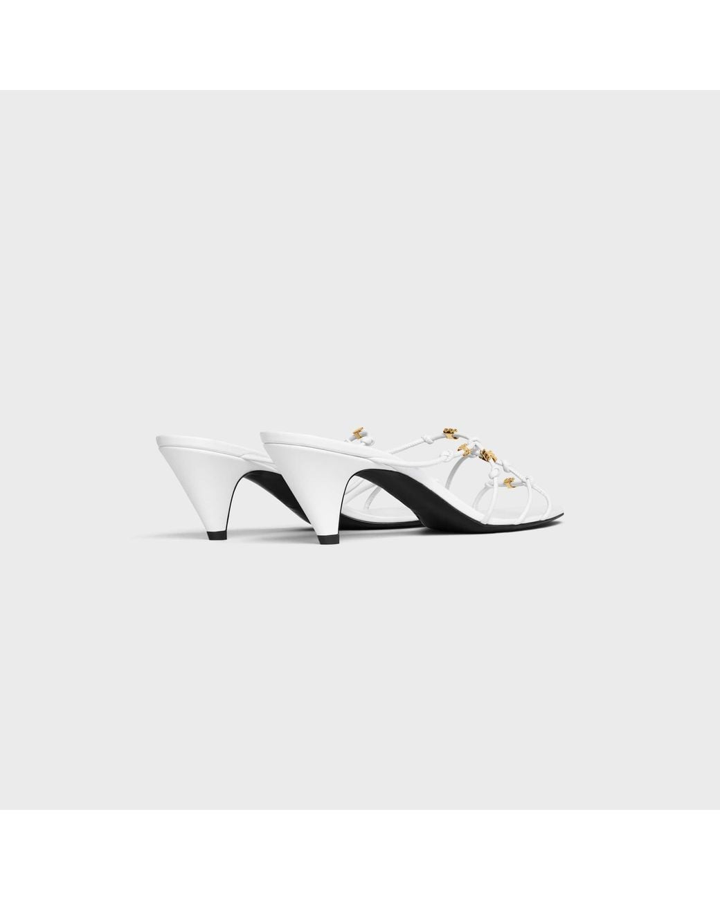 Céline White Uptown Heeled Mule