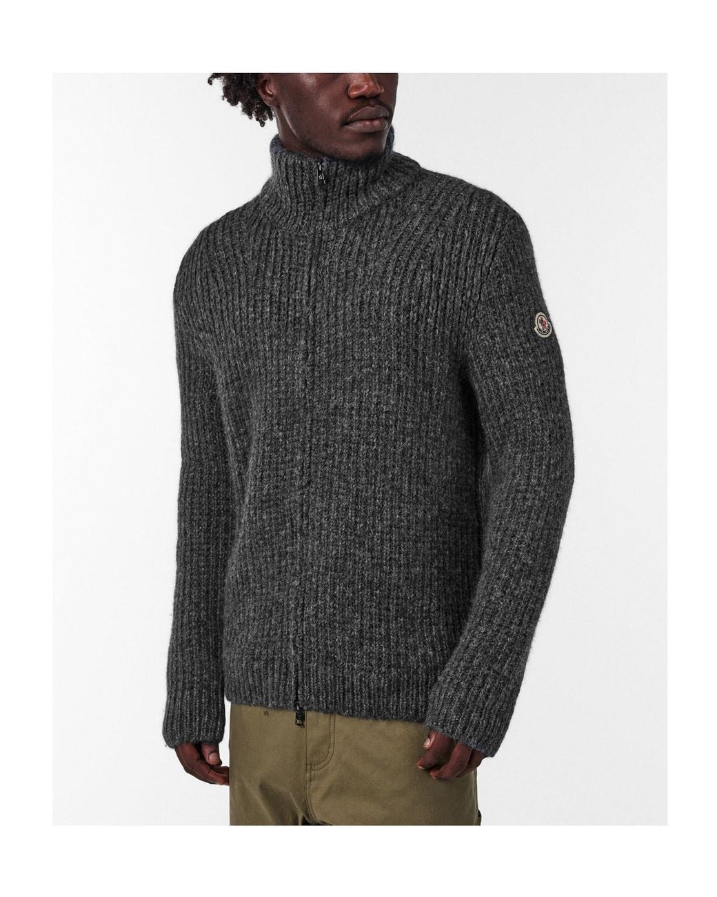 Moncler Gray Zip Cardigan for men