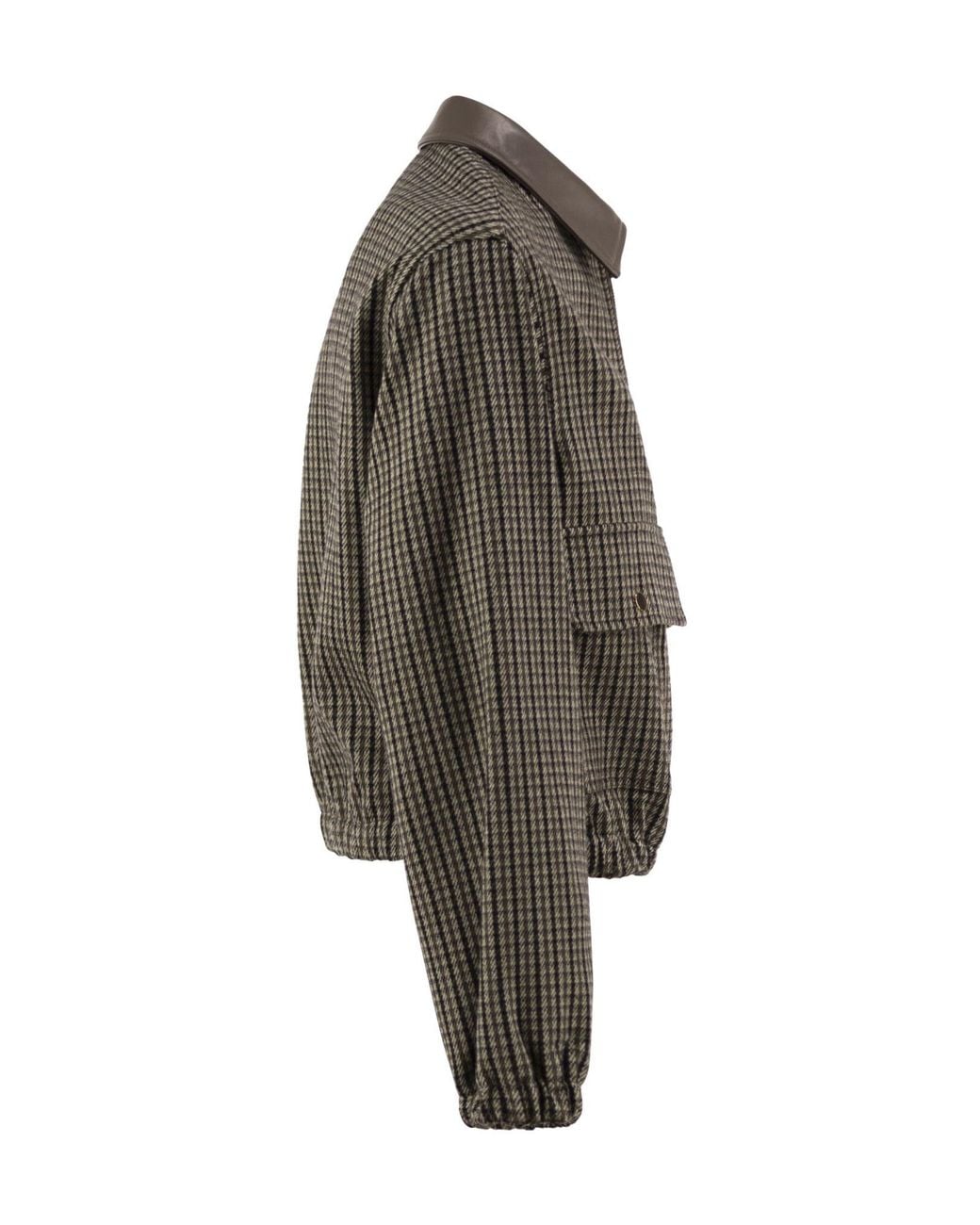Fabiana Filippi Green Houndstooth Bomber Jacket