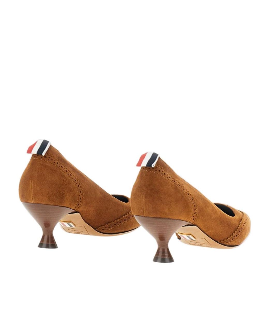 Thom Browne Brown Velukid Wingtip Pumps