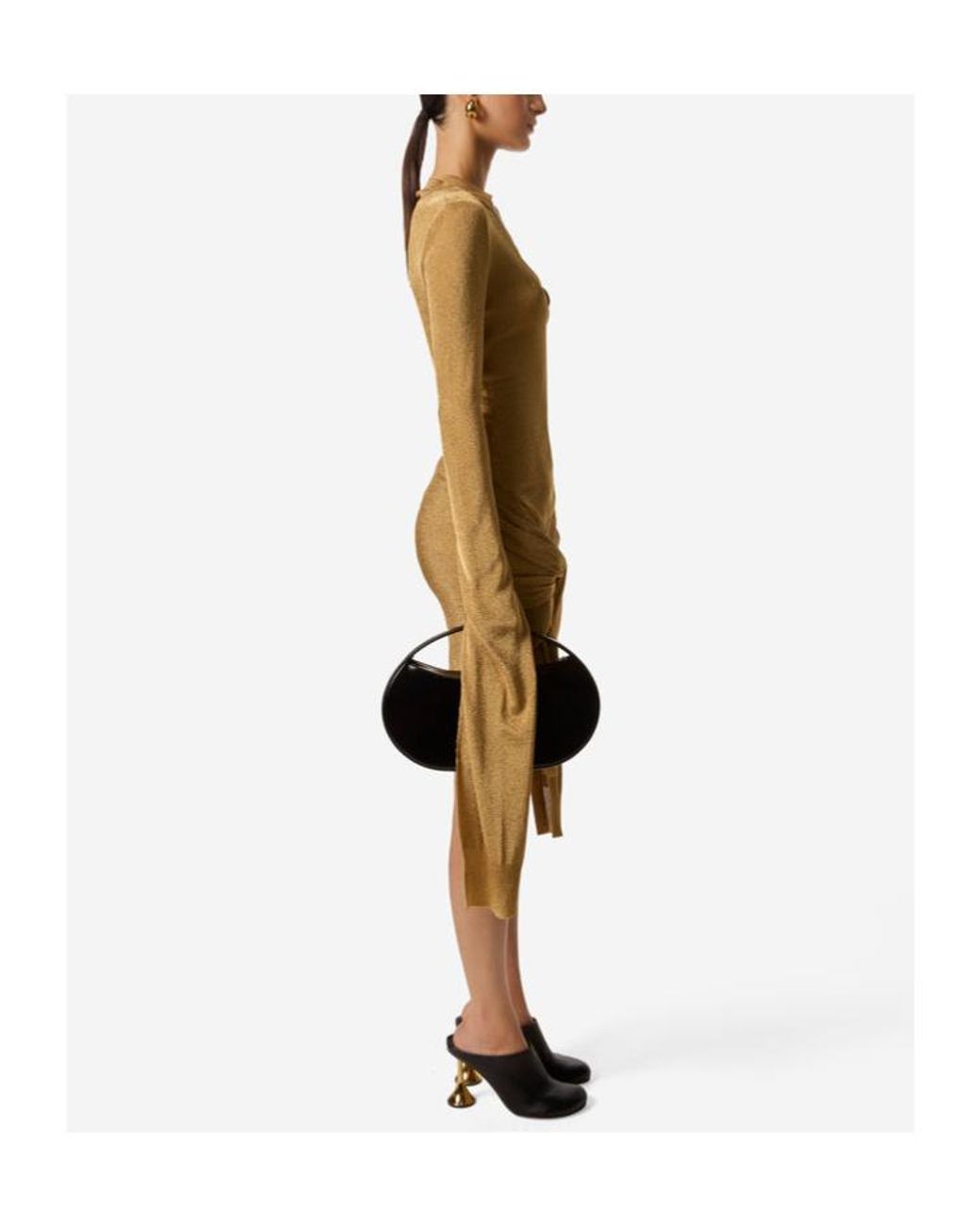 Coperni Natural Knotted Sleeved Dress
