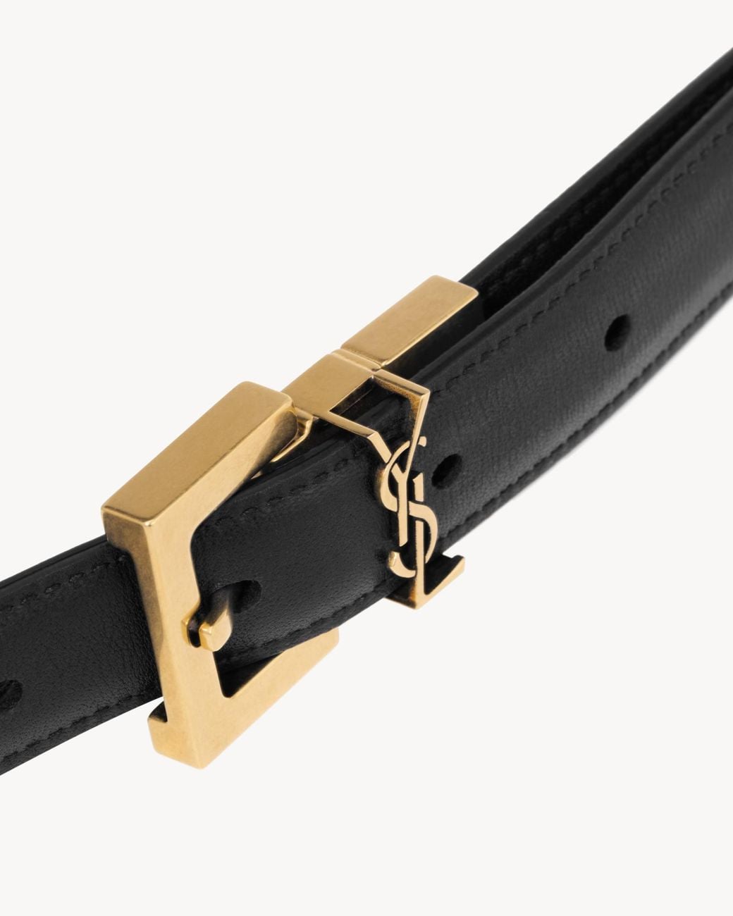 Saint Laurent White Reversible Belt