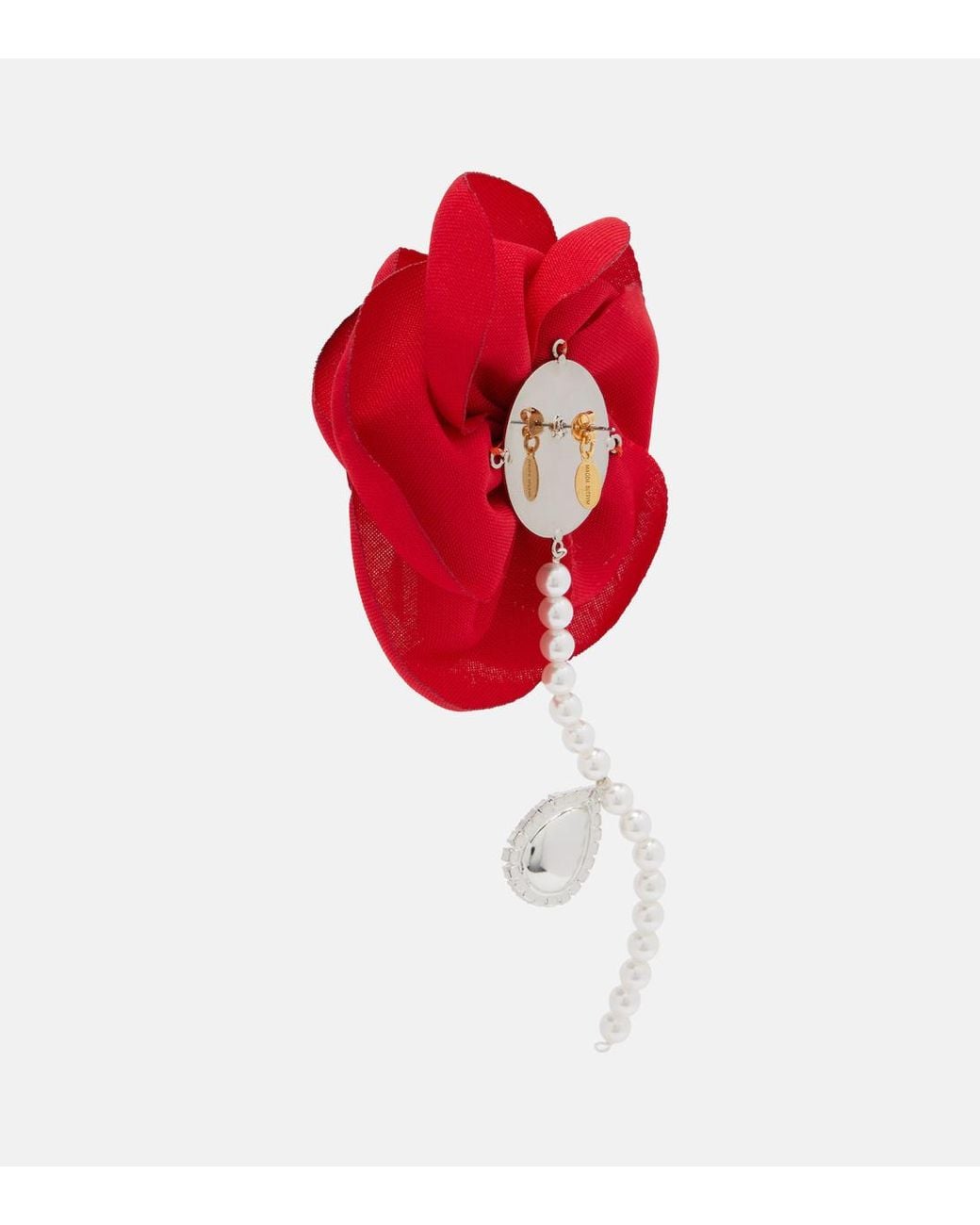 Magda Butrym Red Single Teardrop Earring