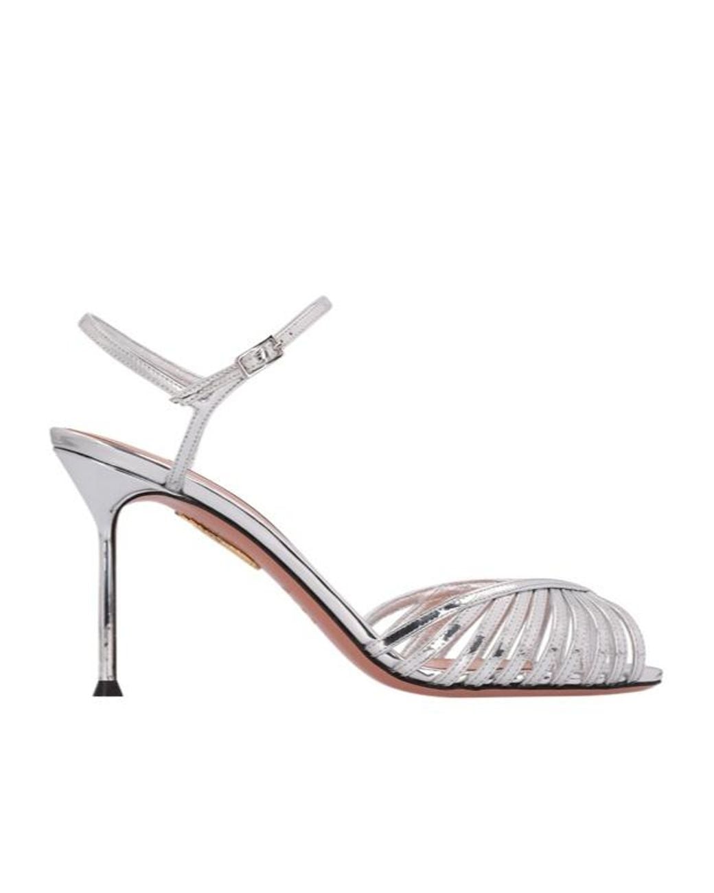 Aquazzura Metallic Strapped Heeled Sandals