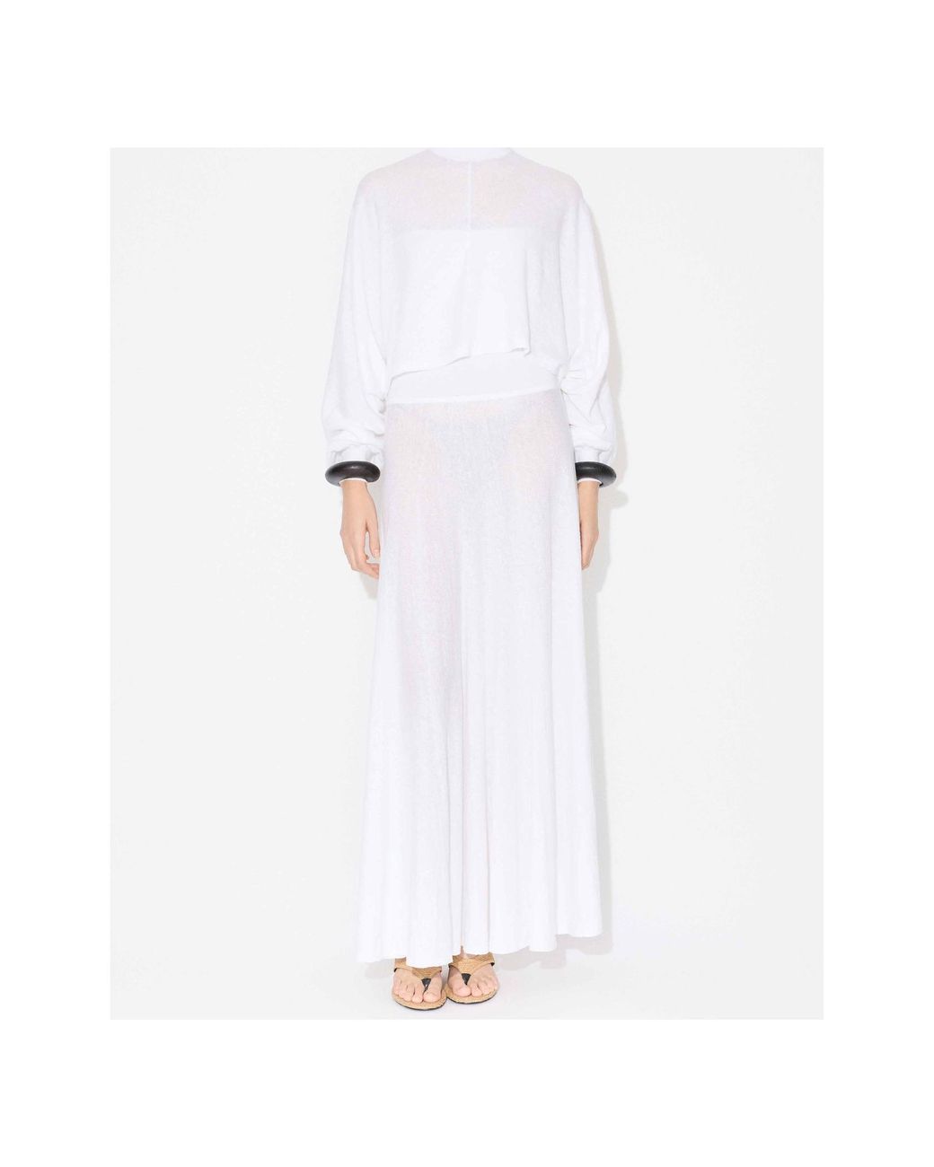 Alaïa White Alaïa Fluid Bustier Maxi Dress
