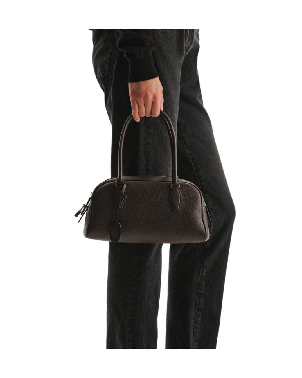 The Row Black India Small Top Handle Bag