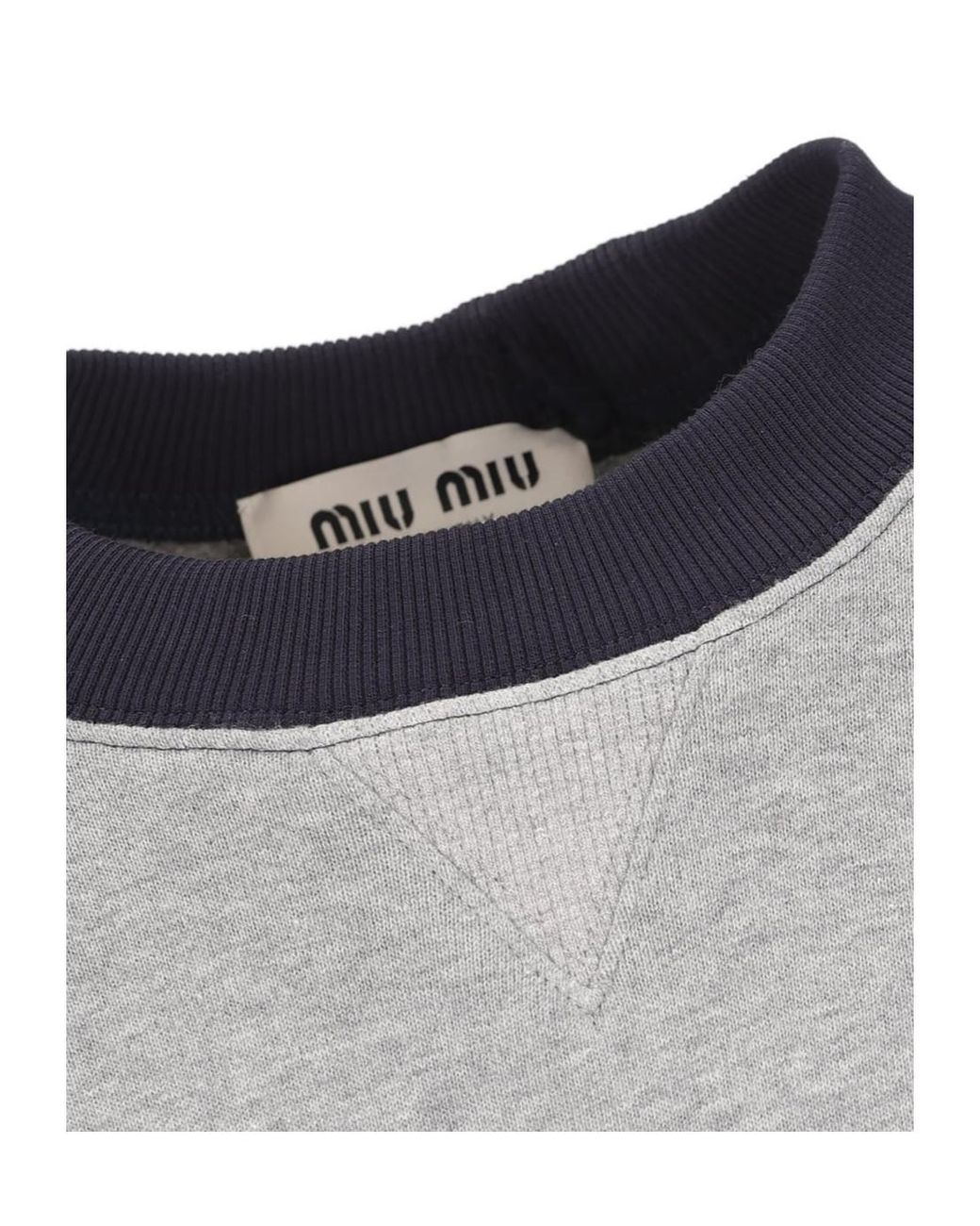 Miu Miu Blue Raglan-Sleeve Logo-Embroidered Sweatshirt