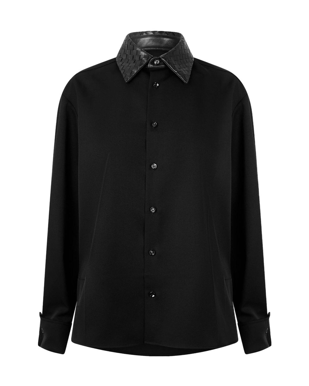 Bottega Veneta Black Long Sleeve Woven Shirt