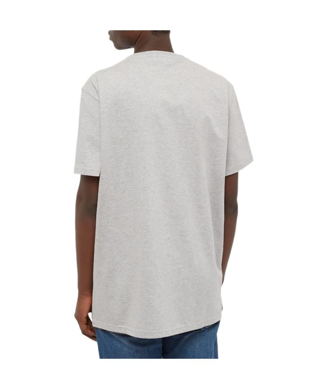 McQueen Gray Logo Printed Crewneck T-Shirt for men