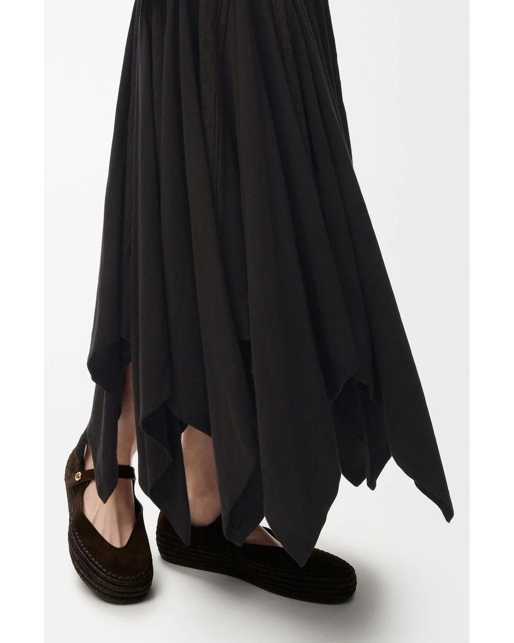 Loewe Black X Paula's Ibiza Handkerchief-Hem Midi Dress
