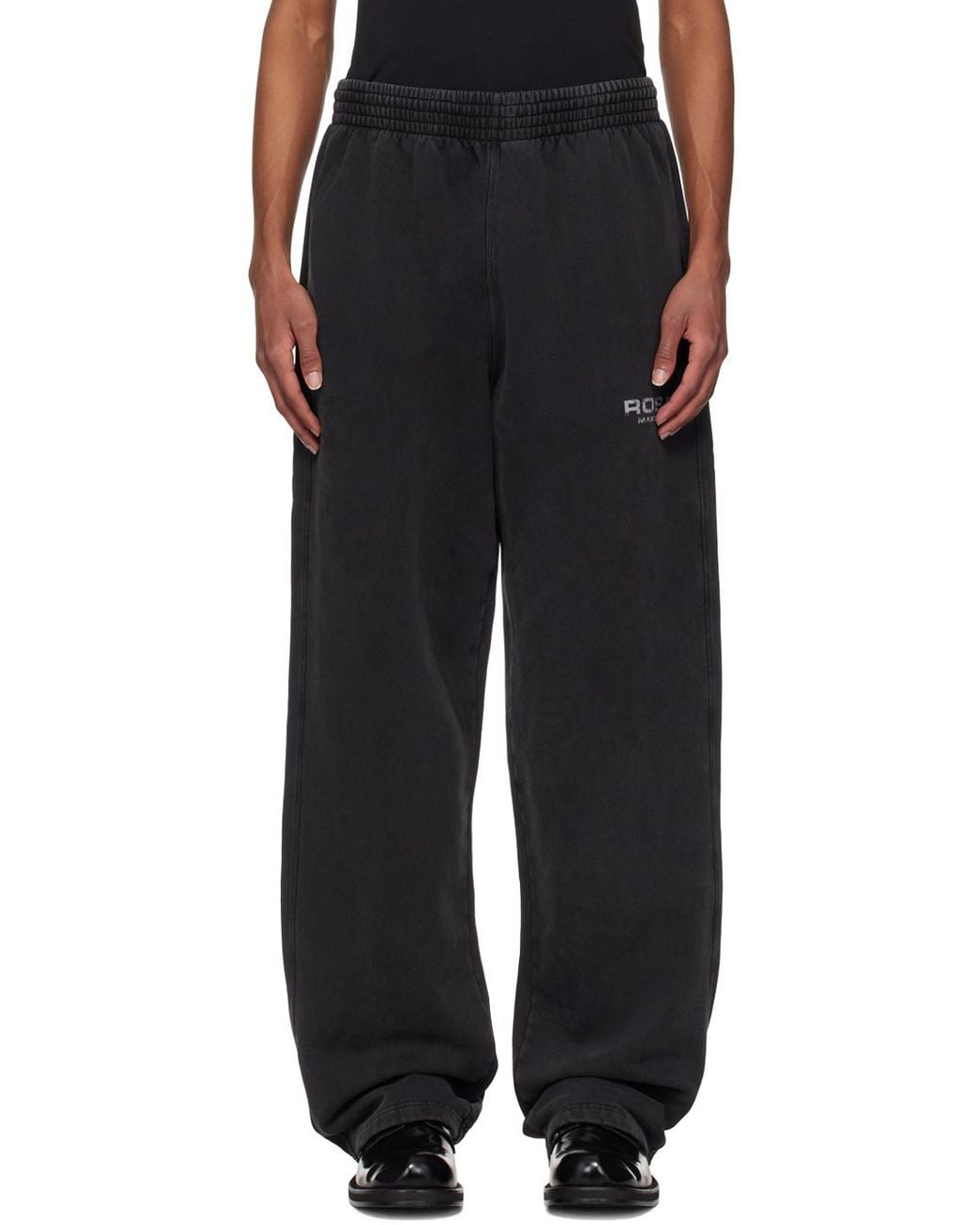 Martine Rose Black Logo Printed Jersey Track Pants for men