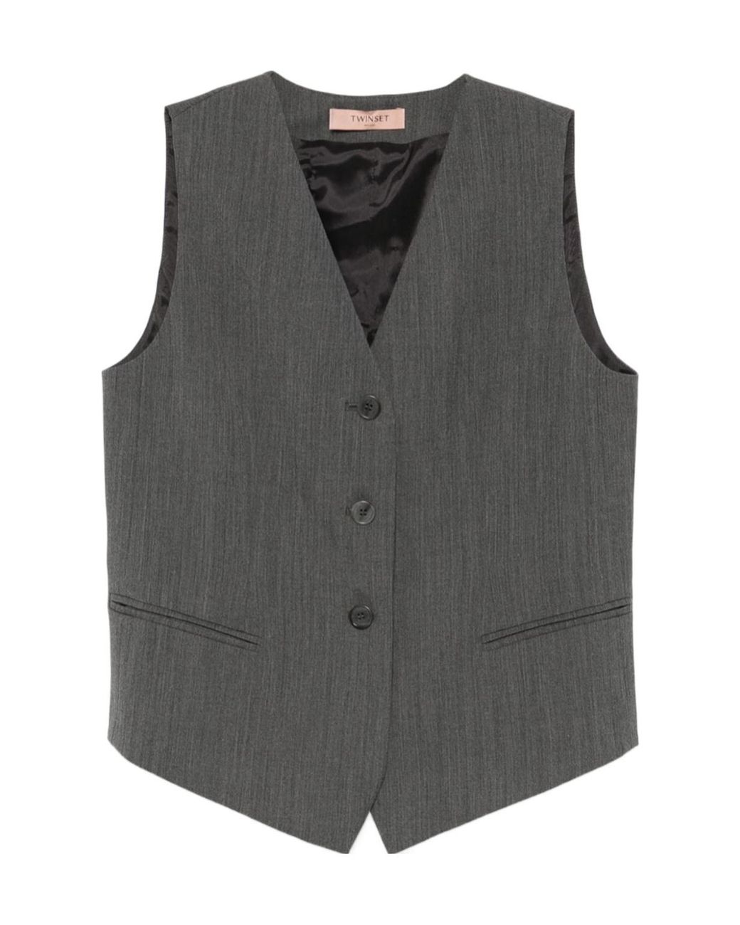 Twinset Gray Textured Waistcoat