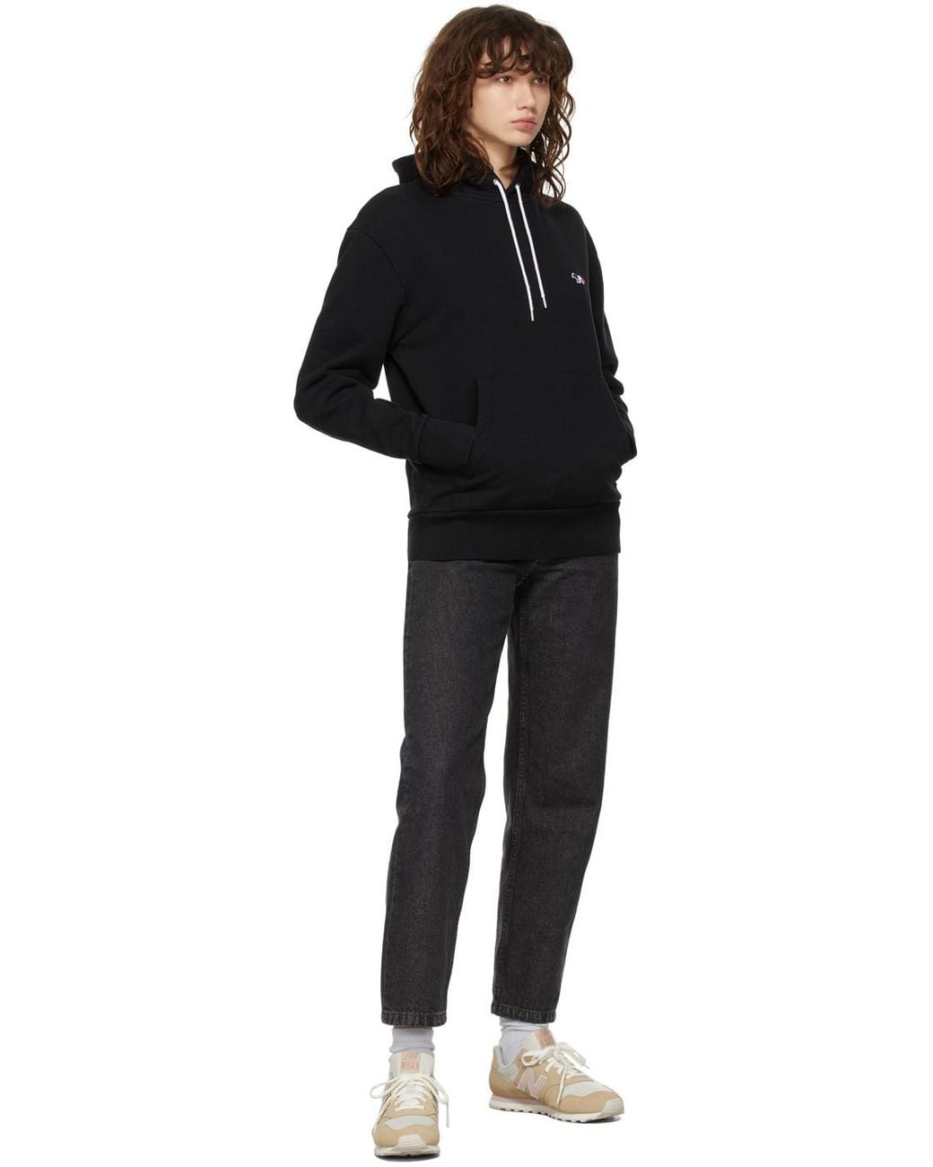 Maison Kitsuné Black Maison Kitsuné Tricolor Fox Patch Hoodie