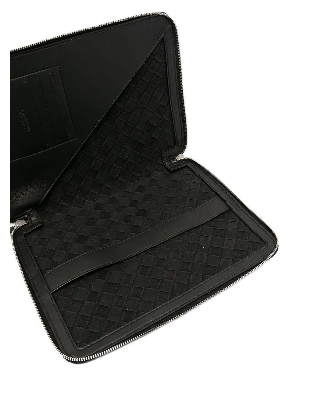Bottega Veneta Black Intrecciato Document Holder for men