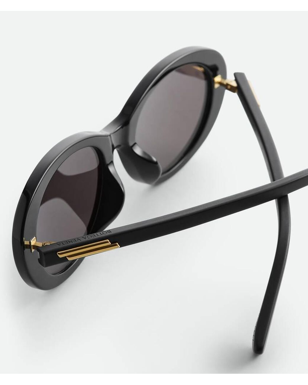 Bottega Veneta Black Eyewear Oval Frame Sunglasses