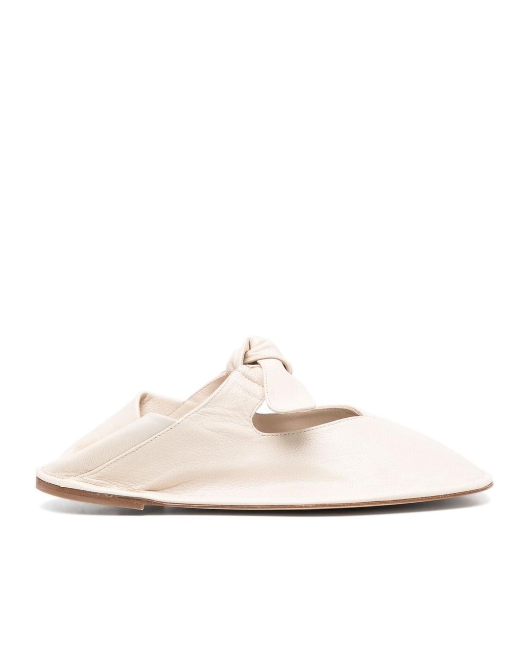 Hereu White Llasada Square-Toe Ballerina Shoes